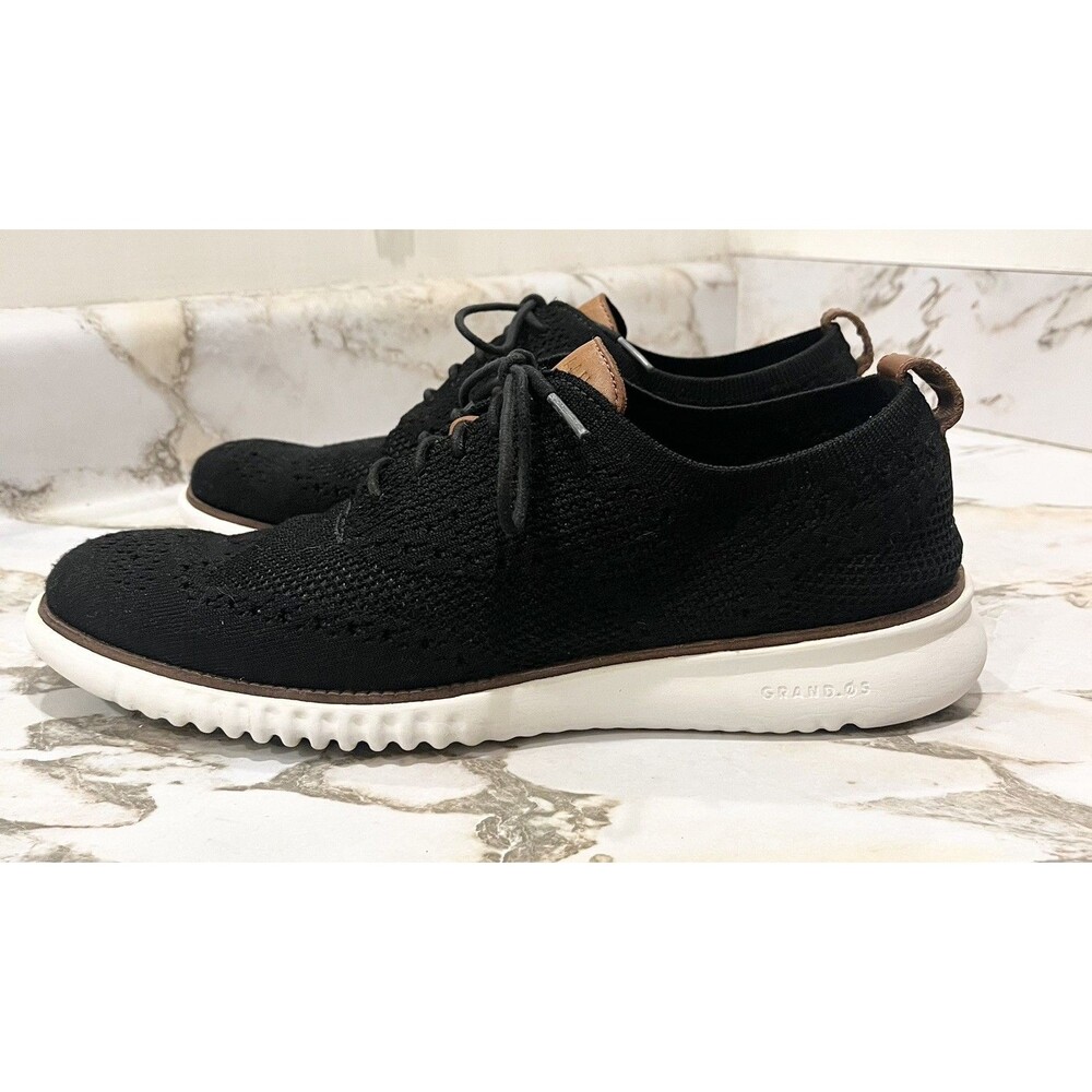Cole Haan Grand.OS Men’s 10M Black Knit Wingtip Oxford Sneakers C27568